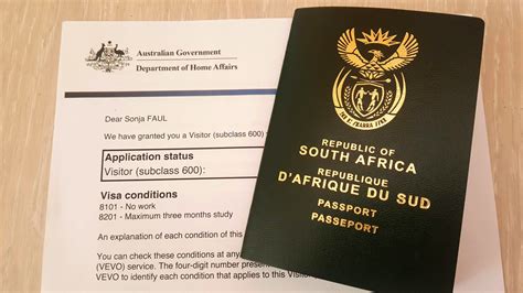 australian tourist visa from south africa